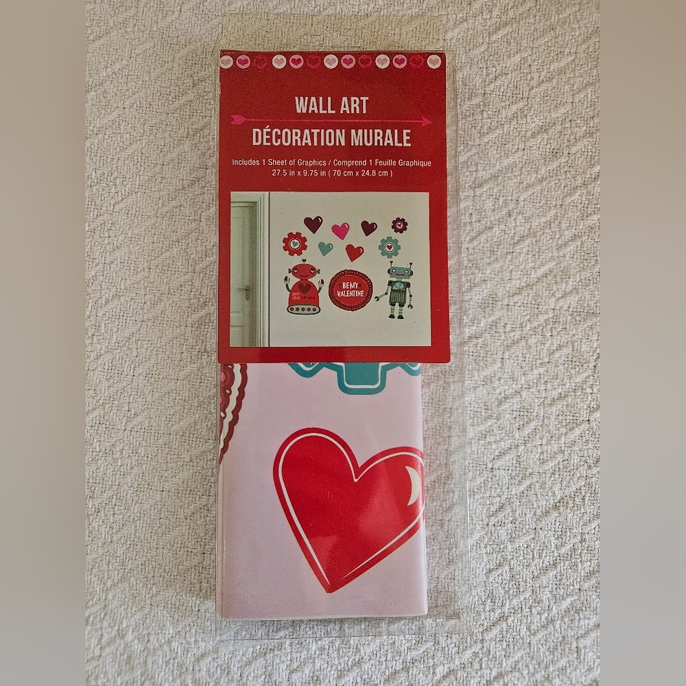Valentine's Day Robot Heart Wall Window Decals Stickers Room School